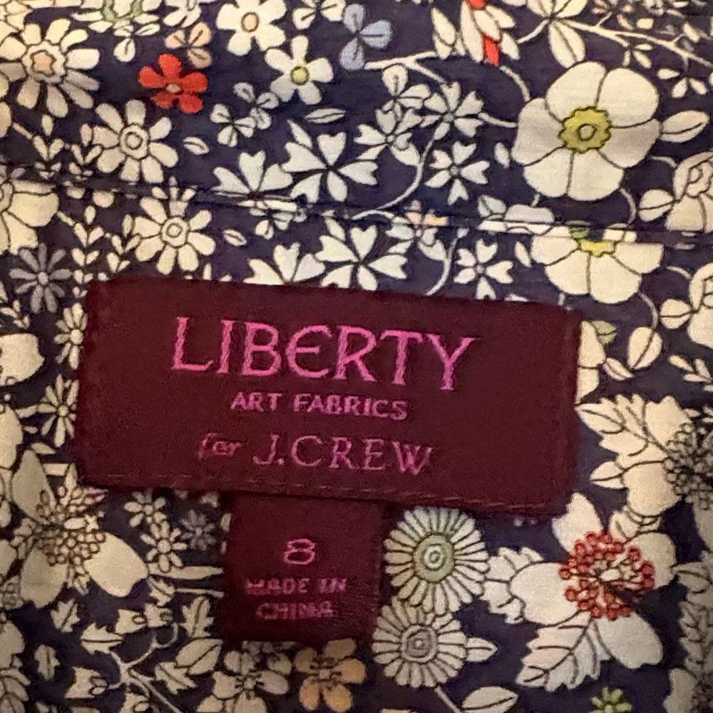 J. Crew Blue and White Floral Women’s Shirt - Picture 2 of 4